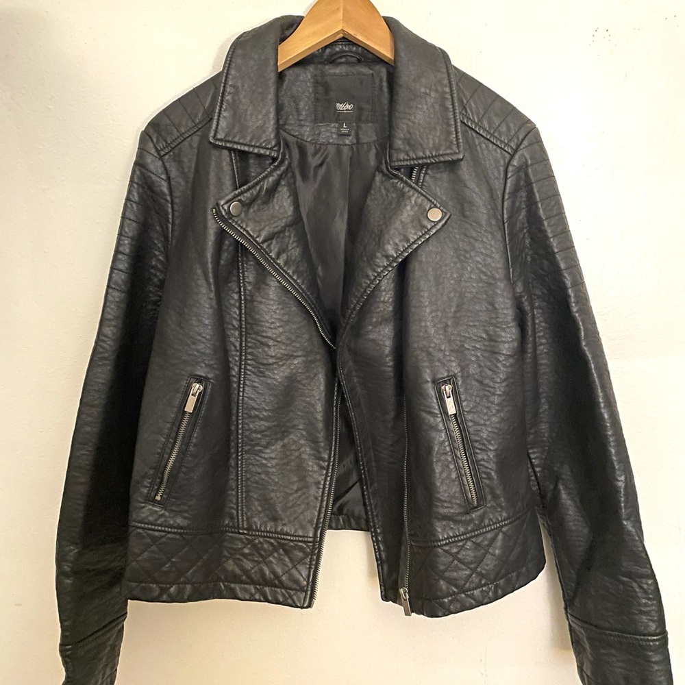Mossimo Faux Leather Moto Jacket Size Large